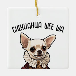 Chihuahua wee wa julgransprydnad keramik