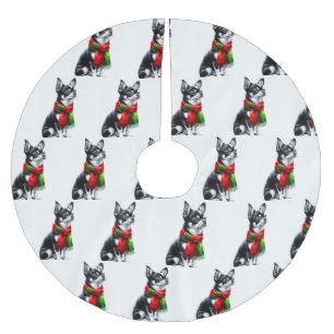 Chihuahua Winter Scarf Julgransmatta Borstad Polyester