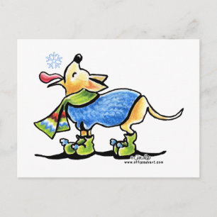 Chihuahua Winter Snowflake Vykort