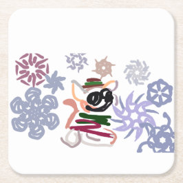  Chihuahua Winter  Underlägg Papper Kvadrat