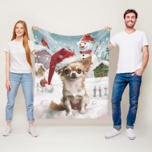 Chihuahua Winter Wonderland jul Joy Fleecefilt