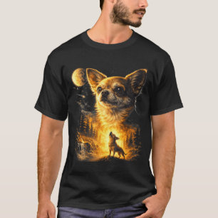 Chihuahua ylar mot månen rolig chihuahua meme gör t shirt