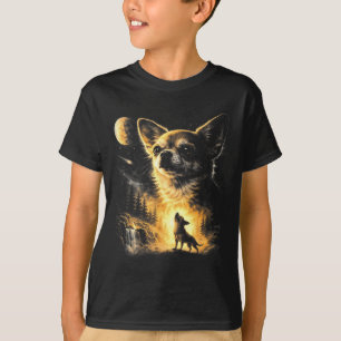 Chihuahua ylar mot månen rolig fick den där hunden t shirt