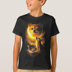 Chihuahua ylar mot månen rolig hund vintage 90 t shirt