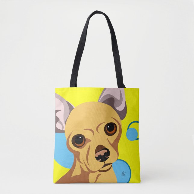 Chihuahuaälskare Totebags Tygkasse (Framsida)