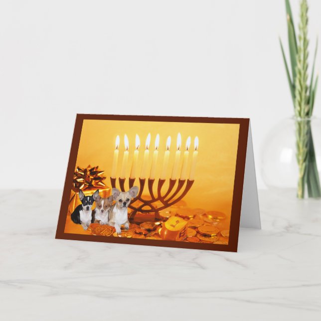 ChihuahuaChanukah kort Menorah1 (Framsida)