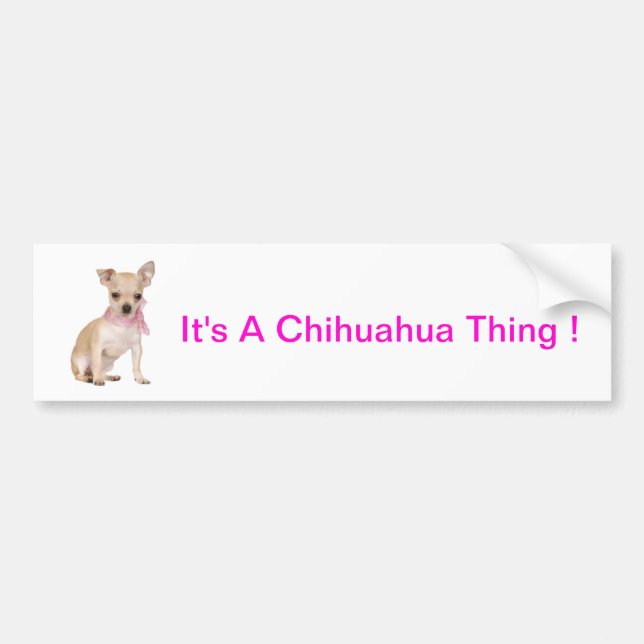 Chihuahuaen är det en Chihuahuasak Bildekal (Framsidan)