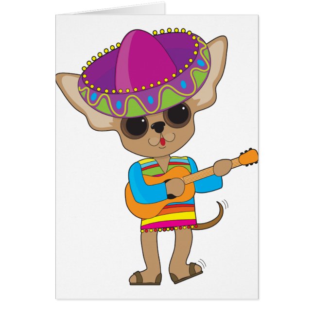 Chihuahuagitarr Hälsningskort (Framsidan)