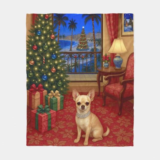 Chihuahuahelgdag  fleecefilt (Framsidan)