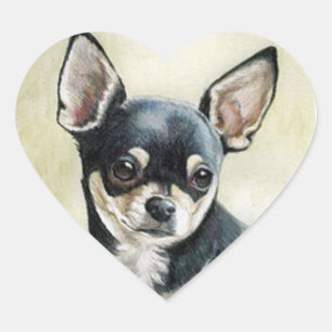 Chihuahuahjärtaklistermärke Hjärtformat Klistermärke