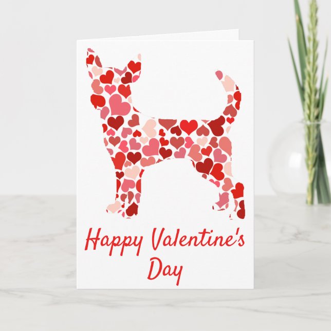 Chihuahuahjärtavalentin dag helgkort (Framsida)