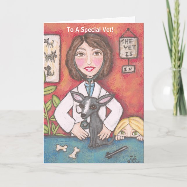 Chihuahuahund på den veterinär- kliniken, till A… Tack Kort (Framsida)