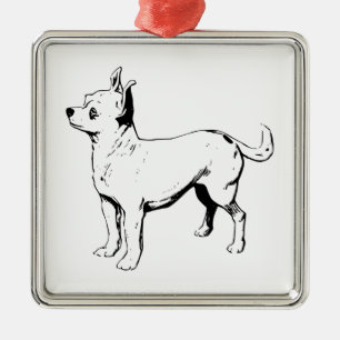 Chihuahuahusdjurhund Julgransprydnad Metall
