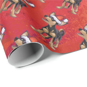 Chihuahuajul på rött presentpapper
