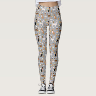 Chihuahuakaffedamasker - grå färg leggings