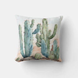 Chihuahuan Charm | Dekorativ vattenfärgsfärgaktus Kudde