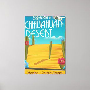 Chihuahuan Desert USA:s mexico-reseaffisch Canvastryck