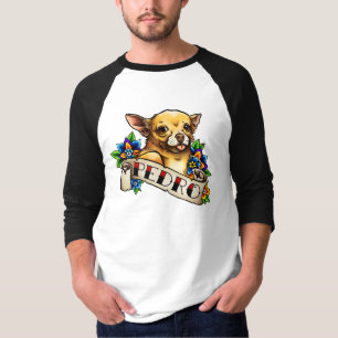 ChihuahuaPedro manar 3/4 T-tröja för sleeve T Shirt