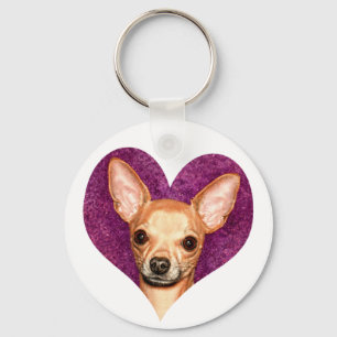 Chihuahuaporträtt Nyckelring