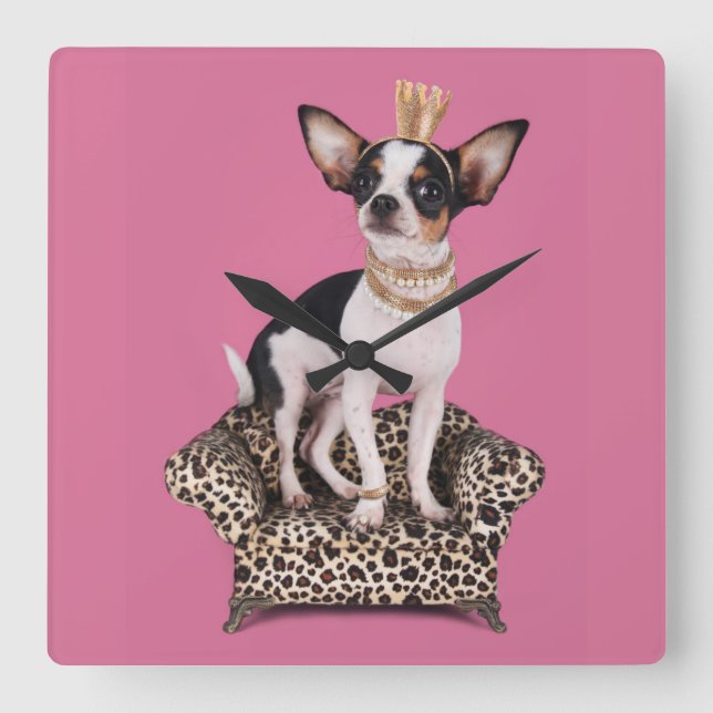 ChihuahuaPrincess Fyrkantig Klocka (Framsida)