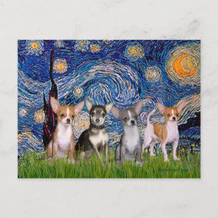 Chihuahuas (4) - Starry Natt Vykort