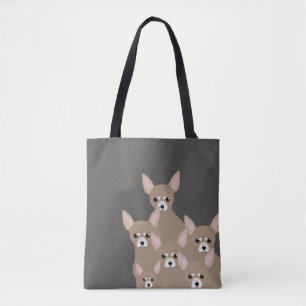 Chihuahuas Allover Tote Tygkasse