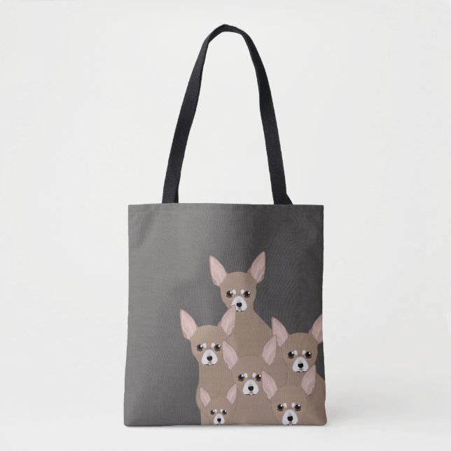 Chihuahuas Allover Tote Tygkasse (Framsida)