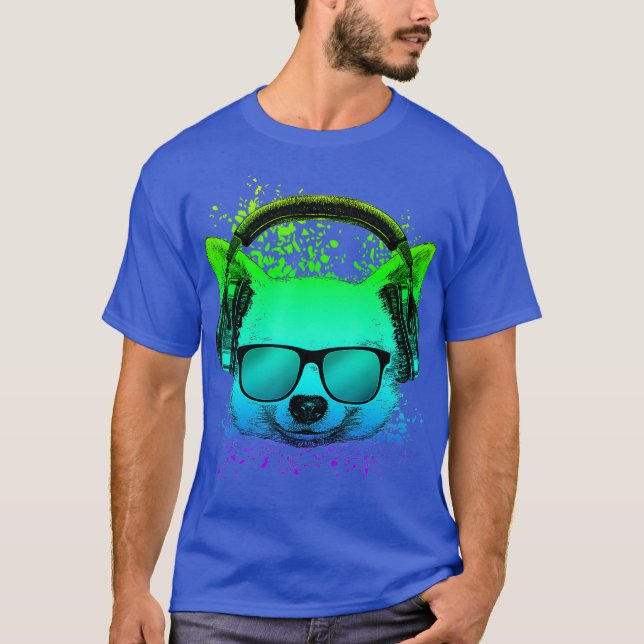 Chihuahuas DJ Gift for RaversTechno Psychedelic T Shirt (Framsida)