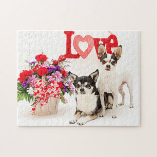 Chihuahua's, Flowers and Kärlek Pussel