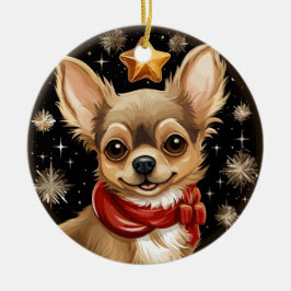 Chihuahuas första jul julgransprydnad keramik