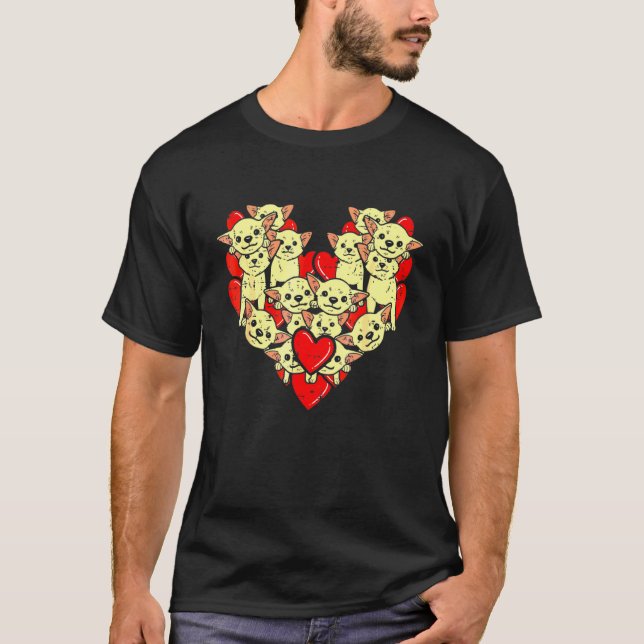 Chihuahuas Hund Hearts Valentine Day Chiwawa Boy T Shirt (Framsida)