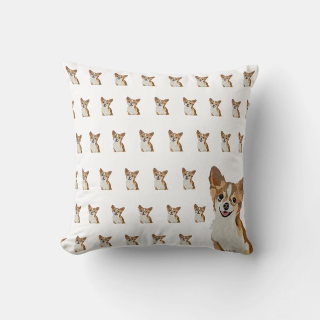 Chihuahuas Smile Vintage Mönster Kudde (Framsida)