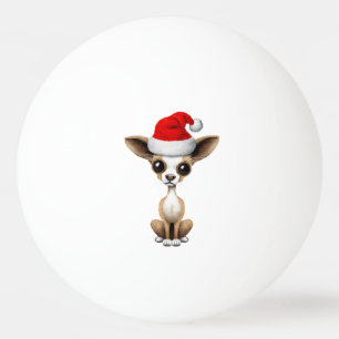 Chihuahuavalp som ha på sig en Santa hatt Pingisboll