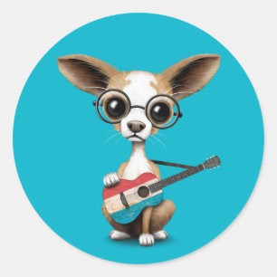 Chihuahuavalphund som leker den Luxembourg Runt Klistermärke