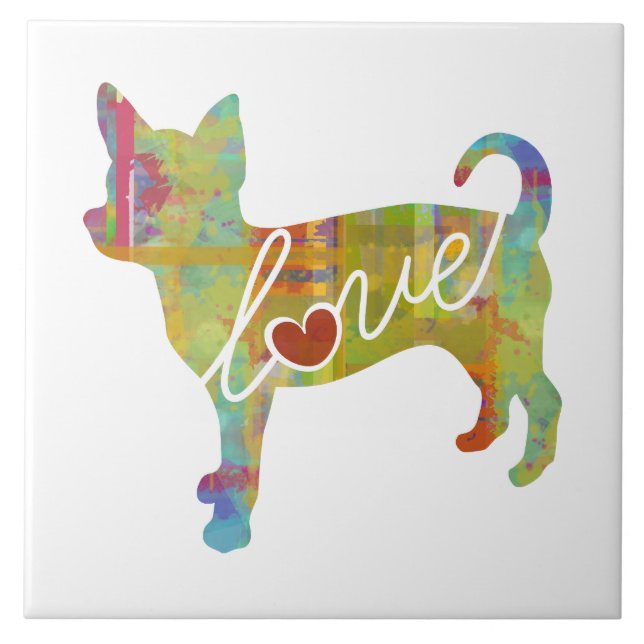 Chihuahuavattenfärg Kakelplatta (Framsidan)