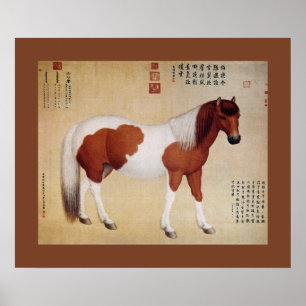 Chihuaying ~赤花鹰~Tio Hästar ~Giuseppe Castiglione ~ Poster