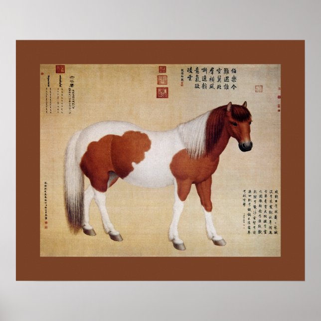 Chihuaying ~赤花鹰~Tio Hästar ~Giuseppe Castiglione ~ Poster (Framsidan)