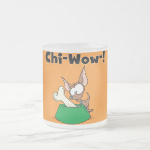 Chihuhua Chi-Wow T-tröja och gåvor Frostad Glasmugg