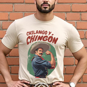 Chilango y Chingón Mexiicano Spanska Vintagen T Shirt