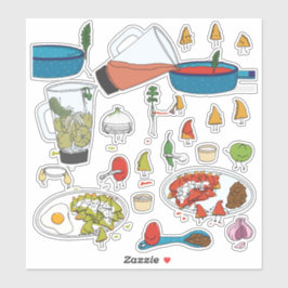 Chilaquiles getting ready klistermärken