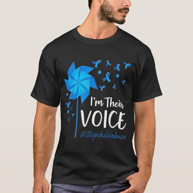 Child Abuse Prevention Awareness I'm Their Voice P T Shirt (Framsida)