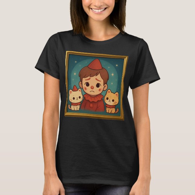 Child and Cats Portrait T Shirt (Framsida)