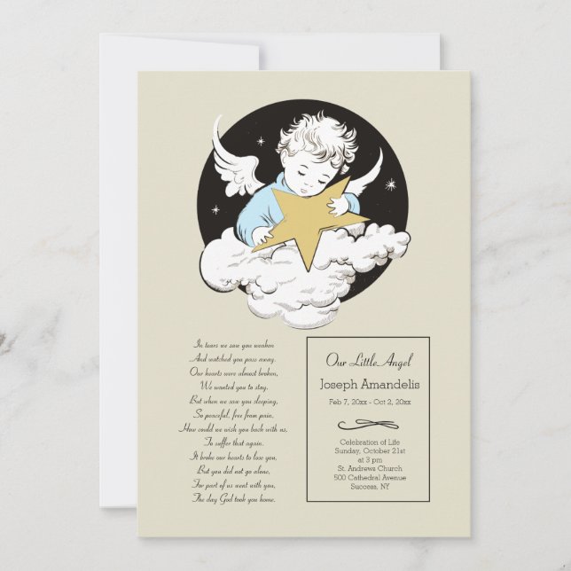 Child Angel Blue Firande i Life Meddelande (Framsida)