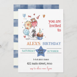 Child Birthday Invitation with Hedgehog Inbjudningar