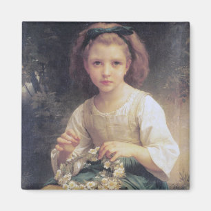 Child Braiding a Krona, Bouguereau Magnet