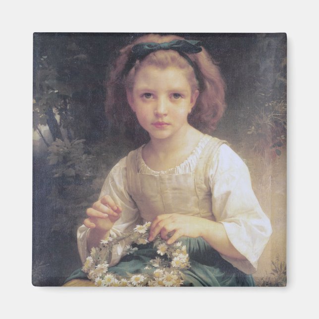 Child Braiding a Krona, Bouguereau Magnet (Framsidan)