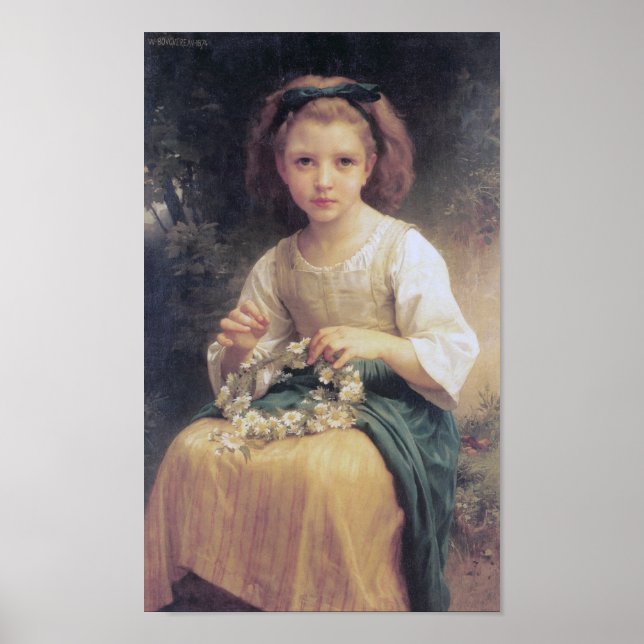 Child Braiding a Krona, Bouguereau Poster (Framsidan)