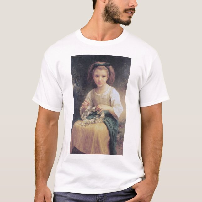 Child Braiding a Krona, Bouguereau T Shirt (Framsida)