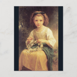 Child Braiding a Krona by W.A. Bouguereau Vykort