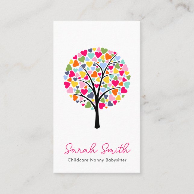 Child Care & Babysitting Business Card | Nanny  Visitkort (Framsida)